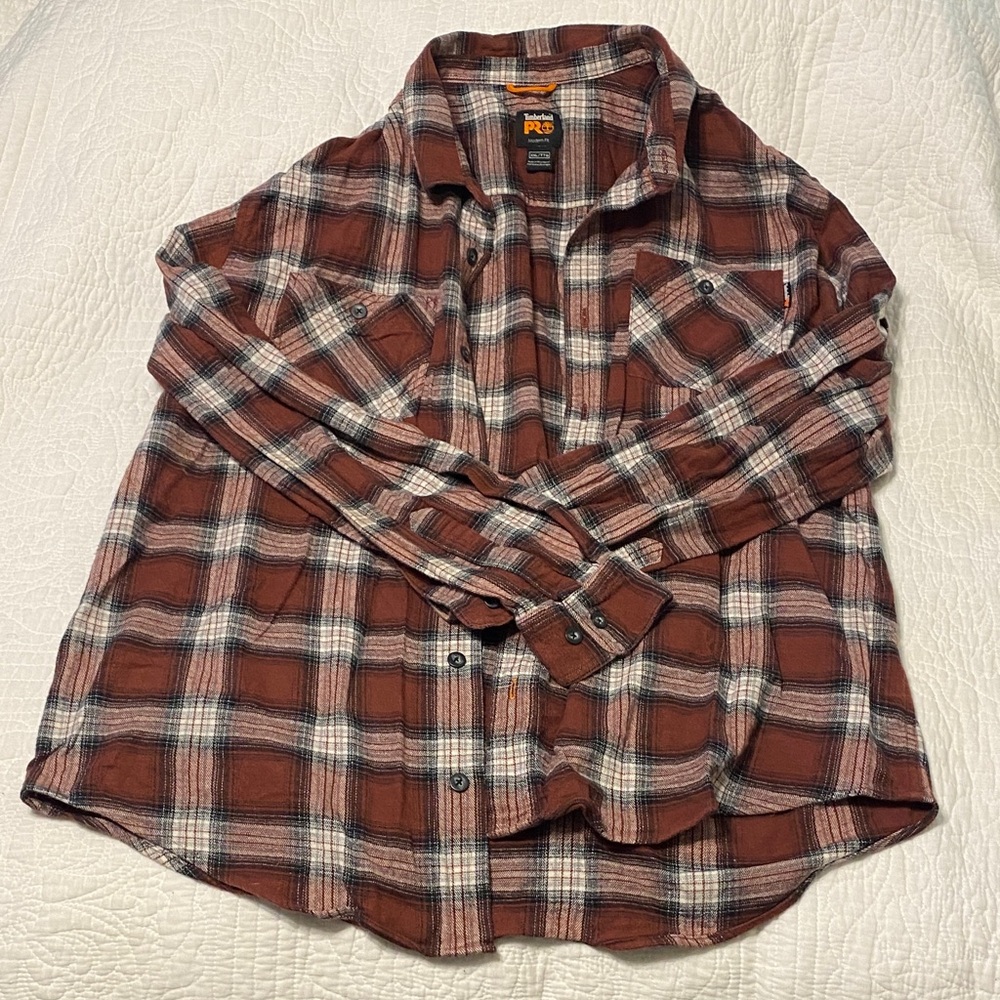 Timberland Men's Red Plaid Casual Shirt